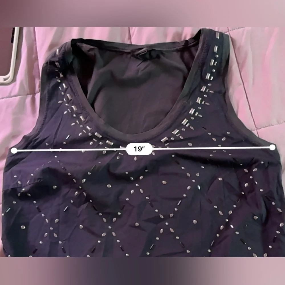 J. Crew Studded Metallic Tank‎ Top - Size Large - Sleeveless Shell Edgy Chic